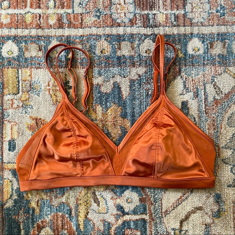Aerie Orange Silky Bralette Size S